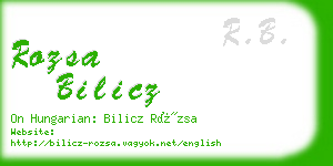 rozsa bilicz business card